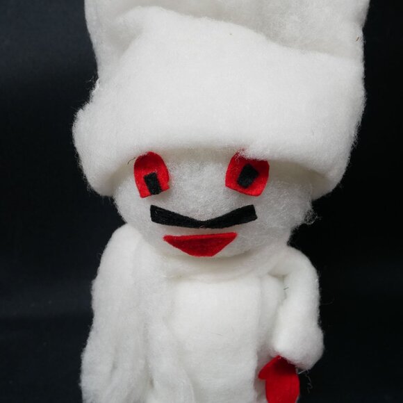 Handcrafted Cotton Snowman Felt Plush With Red Accents - Picture 6 of 7